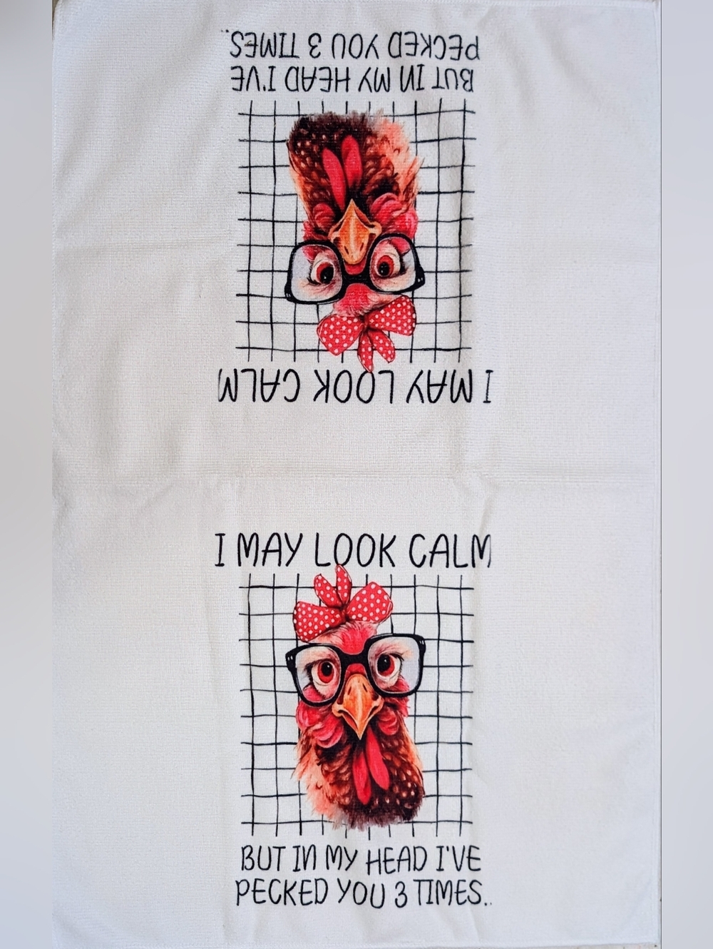 Funny Chicken Rooster Kitchen Dish Towels, Set Of 2, 16 X 24 Inch - Picture 4 of 6